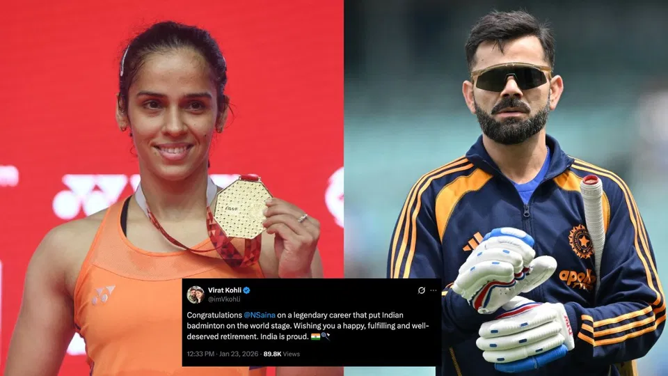 Virat Kohli congratulates Saina Nehwal [Source: AFP]
